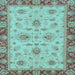 Square Oriental Light Blue Traditional Rug, abs2998lblu