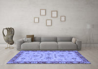 Machine Washable Oriental Blue Traditional Rug, wshabs2998blu