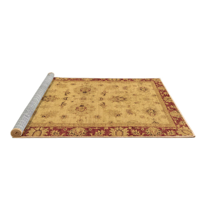 Sideview of Machine Washable Oriental Brown Traditional Rug, wshabs2998brn