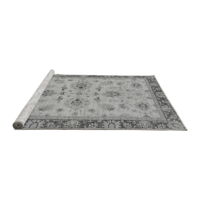 Sideview of Machine Washable Oriental Gray Traditional Rug, wshabs2998gry
