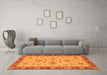 Machine Washable Oriental Orange Traditional Area Rugs in a Living Room, wshabs2998org