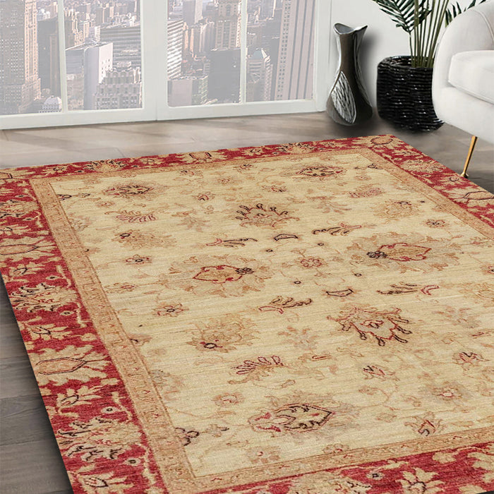 Machine Washable Abstract Orange Rug in a Family Room, wshabs2998