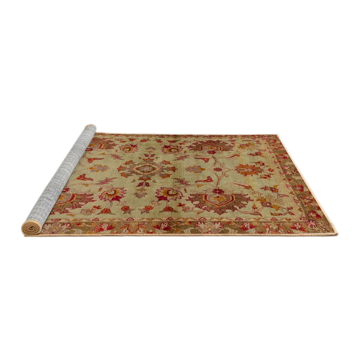 Sideview of Machine Washable Abstract Gold Rug, wshabs2999