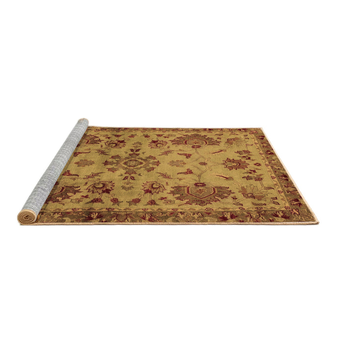 Sideview of Machine Washable Abstract Brown Modern Rug, wshabs2999brn