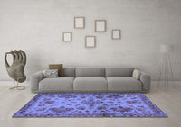 Machine Washable Abstract Blue Modern Rug, wshabs2999blu