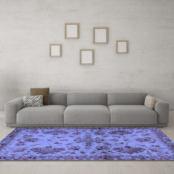 Machine Washable Abstract Blue Modern Rug in a Living Room, wshabs2999blu