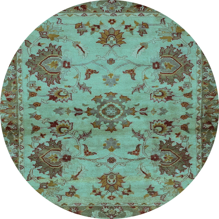 Round Machine Washable Abstract Light Blue Modern Rug, wshabs2999lblu
