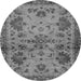 Round Machine Washable Abstract Gray Modern Rug, wshabs2999gry