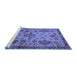 Sideview of Machine Washable Abstract Blue Modern Rug, wshabs2999blu