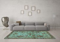 Machine Washable Abstract Light Blue Modern Rug, wshabs2999lblu