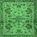 Square Abstract Emerald Green Modern Rug, abs2999emgrn