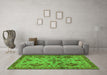 Machine Washable Abstract Green Modern Area Rugs in a Living Room,, wshabs2999grn