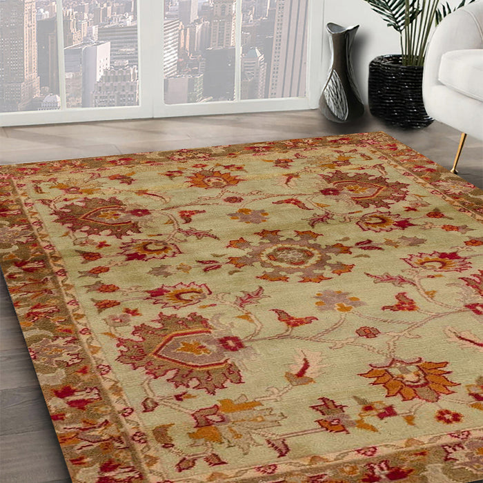 Machine Washable Abstract Gold Rug in a Family Room, wshabs2999