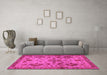 Machine Washable Abstract Pink Modern Rug in a Living Room, wshabs2999pnk