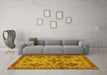 Machine Washable Abstract Yellow Modern Rug in a Living Room, wshabs2999yw