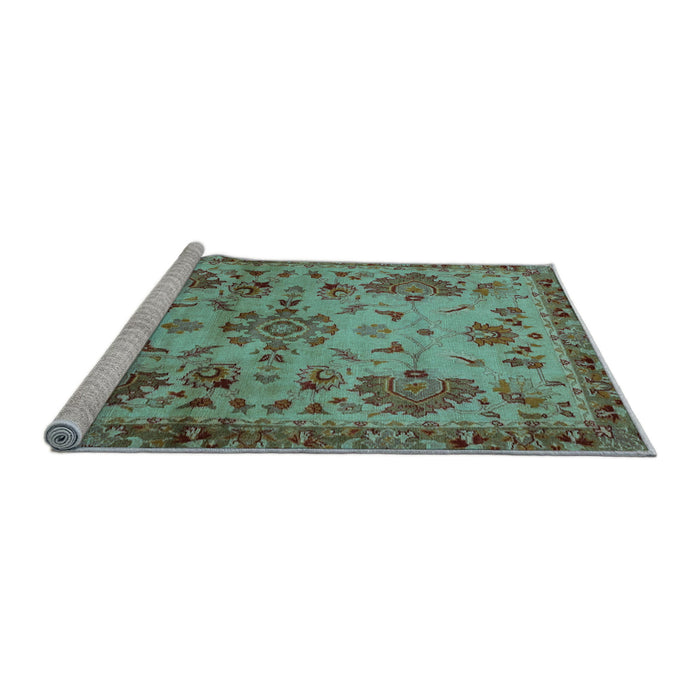 Sideview of Machine Washable Abstract Light Blue Modern Rug, wshabs2999lblu