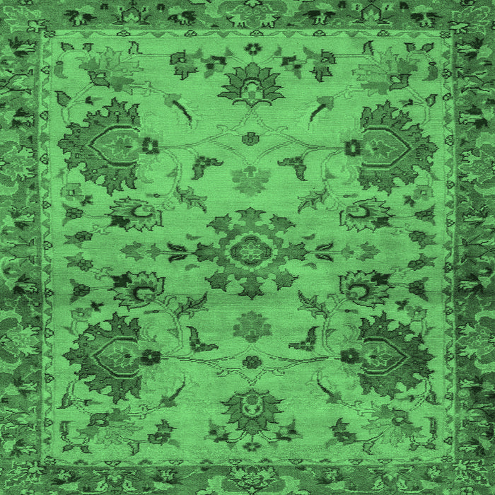 Square Machine Washable Abstract Emerald Green Modern Area Rugs, wshabs2999emgrn