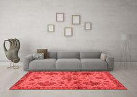 Machine Washable Abstract Red Modern Rug, wshabs2999red