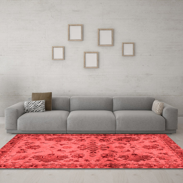 Modern Red Washable Rugs