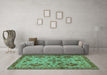 Machine Washable Abstract Turquoise Modern Area Rugs in a Living Room,, wshabs2999turq