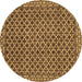 Round Southwestern Brown Country Rug, abs299brn