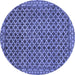 Round Southwestern Blue Country Rug, abs299blu