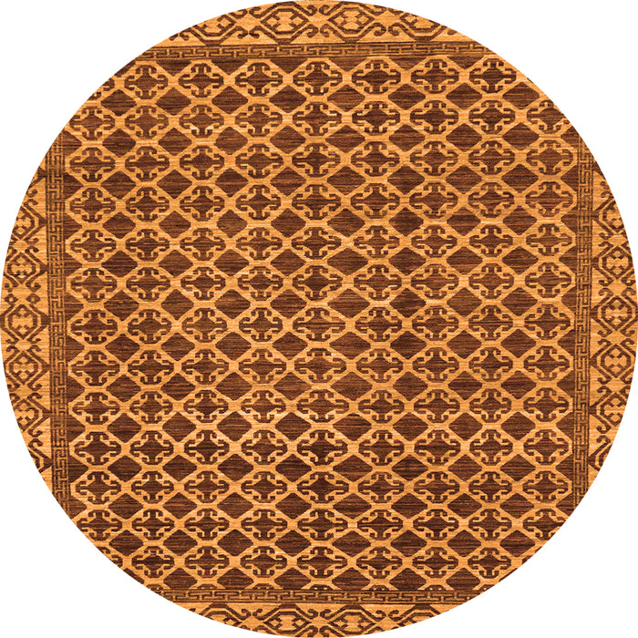 Round Southwestern Orange Country Rug, abs299org