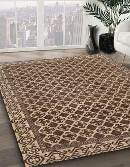 Abstract Camel Brown Southwestern Rug in Family Room, abs299