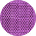 Round Machine Washable Southwestern Purple Country Area Rugs, wshabs299pur