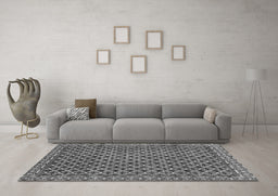 Machine Washable Southwestern Gray Country Rug in a Living Room,, wshabs299gry