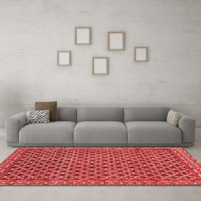 Country Red Washable Rugs