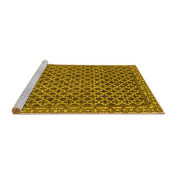 Sideview of Machine Washable Southwestern Yellow Country Rug, wshabs299yw