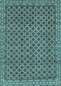 Southwestern Light Blue Country Rug, abs299lblu