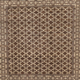 Square Abstract Camel Brown Southwestern Rug, abs299