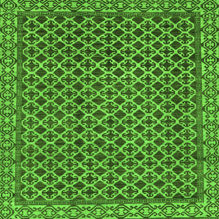 Square Southwestern Green Country Rug, abs299grn