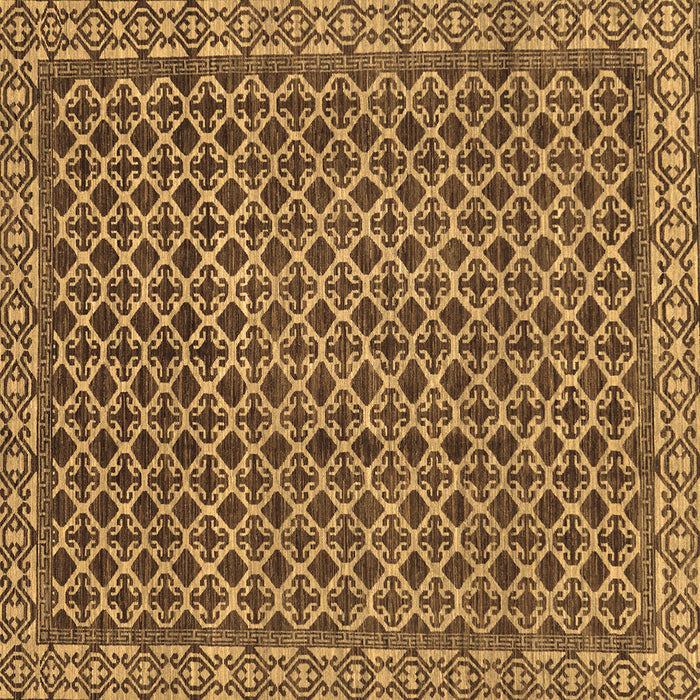 Square Southwestern Brown Country Rug, abs299brn