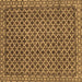 Square Southwestern Brown Country Rug, abs299brn