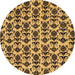 Round Machine Washable Abstract Bakers Brown Rug, wshabs29