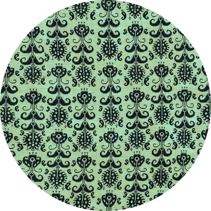 Round Machine Washable Abstract Light Blue Modern Rug, wshabs29lblu