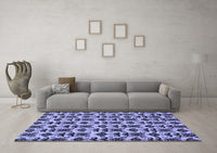 Machine Washable Abstract Blue Modern Rug, wshabs29blu