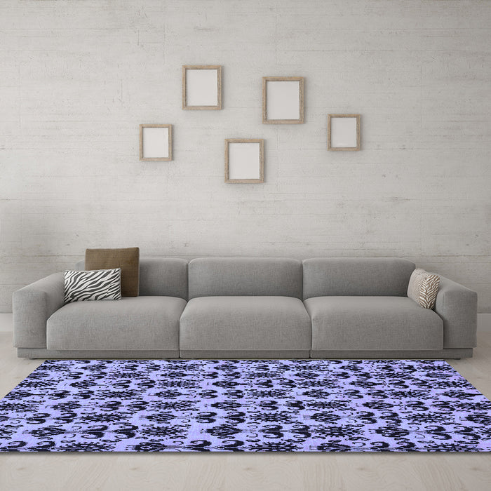 Machine Washable Abstract Blue Modern Rug in a Living Room, wshabs29blu
