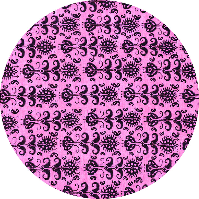 Round Machine Washable Abstract Purple Modern Area Rugs, wshabs29pur