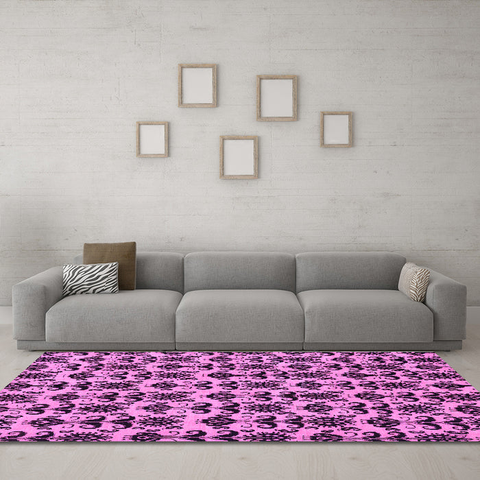 Machine Washable Abstract Purple Modern Area Rugs in a Living Room, wshabs29pur