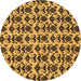 Round Machine Washable Abstract Brown Modern Rug, wshabs29brn