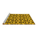 Sideview of Machine Washable Abstract Yellow Modern Rug, wshabs29yw