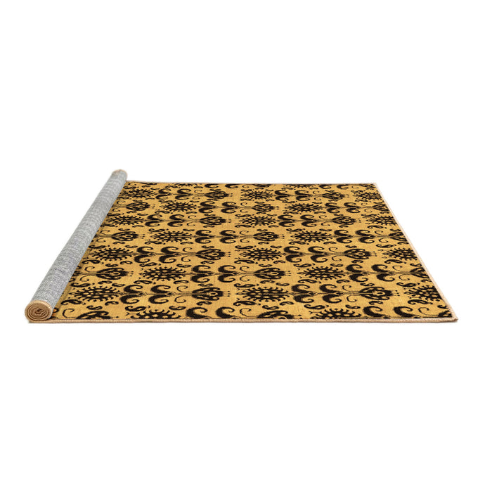 Sideview of Machine Washable Abstract Brown Modern Rug, wshabs29brn
