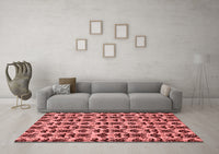 Machine Washable Abstract Red Modern Rug, wshabs29red