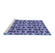 Sideview of Machine Washable Abstract Blue Modern Rug, wshabs29blu