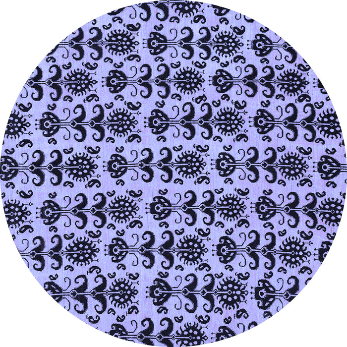 Round Machine Washable Abstract Blue Modern Rug, wshabs29blu
