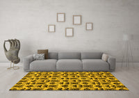 Machine Washable Abstract Yellow Modern Rug, wshabs29yw